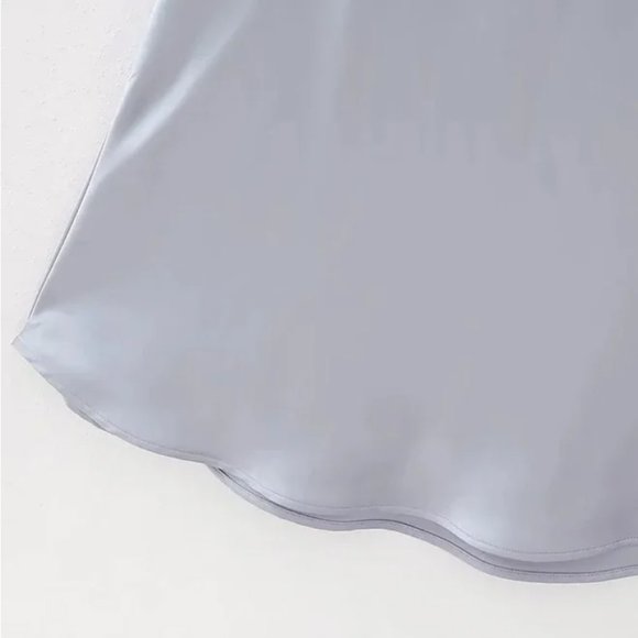 Silver Satin Midi Dress - Picture 8 of 8